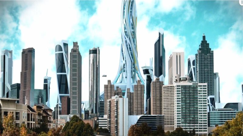 Atlanta’s skyline in the year 2044 represents a thriving city where every child has the chance to succeed.